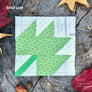 Scrappy Leaves PDF Foundation Paper Pieced Quilt Block Pattern image 3