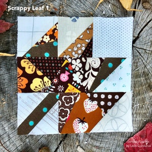 Scrappy Leaves PDF Foundation Paper Pieced Quilt Block Pattern image 6