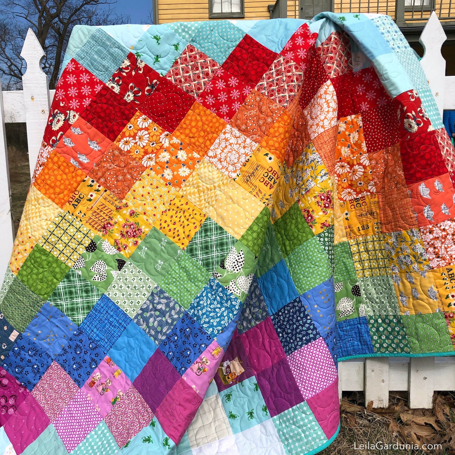 Scrap Happy Rainbow Quilt Pattern PDF Etsy