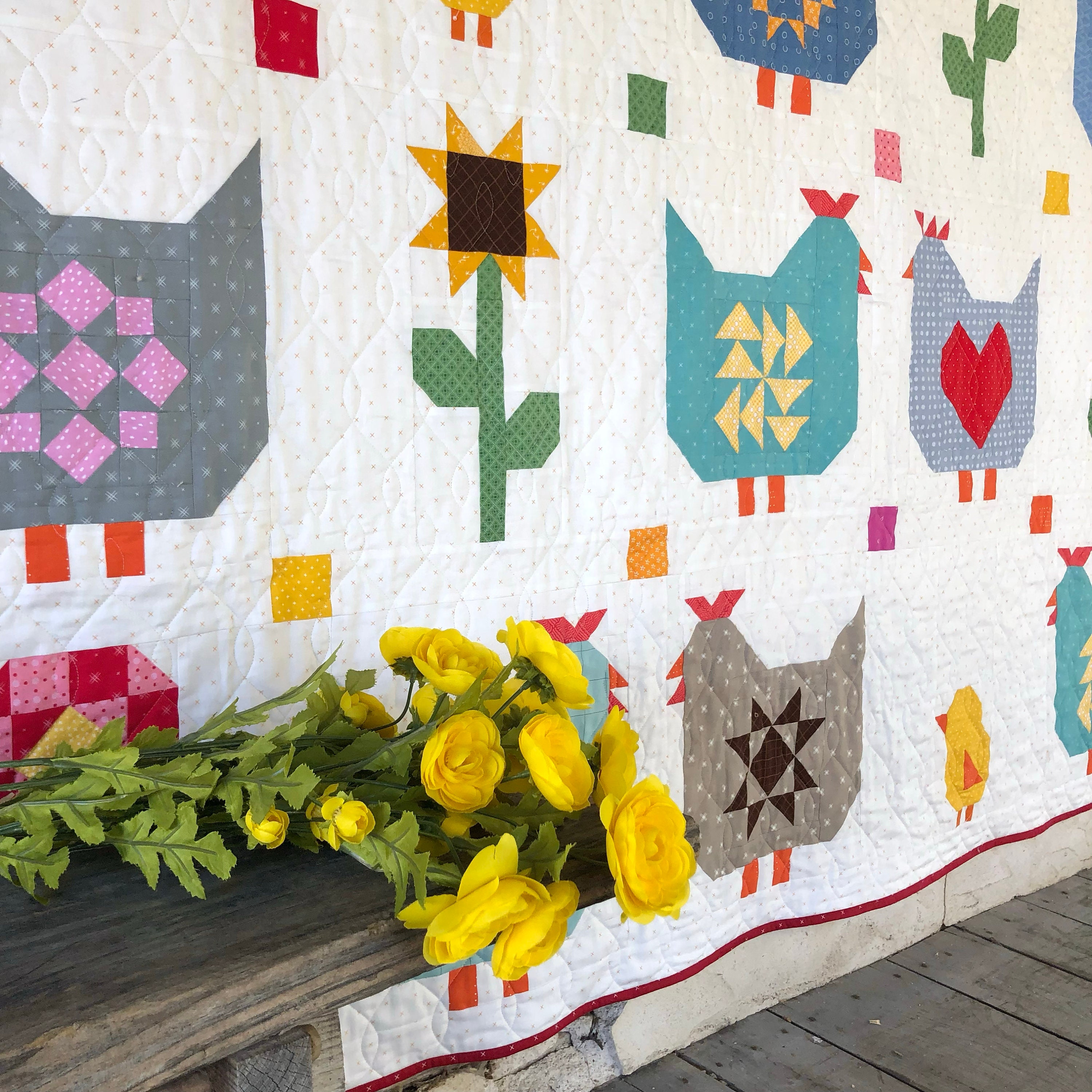 PDF | Quilty Chicks | Chicken Block of the Month Quilt Pattern - Etsy