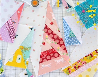 PDF | Complete Set of Scrappy Half-Rectangle Triangle Foundations | 5 Sizes | A scrap busting foundation paper-pieced quilt block pattern