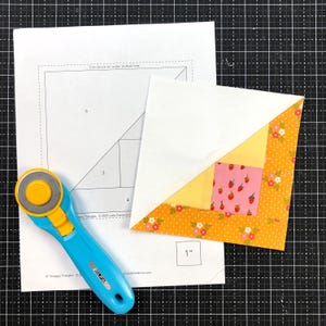 PDF | Triangles débraillés de 6 po. | 50 fonds de teint imprimables différents pour assembler du papier | Motif de blocs de courtepointe triangulaire demi-carré image 2