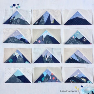 Complete Scrappy Mountain Pattern Bundle Foundation Paper Pieced Quilt Block Patterns image 7