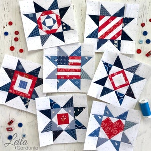 PDF | 6" Scrappy Stars | Foundation Papier-bestückte Quilt-Block-Muster