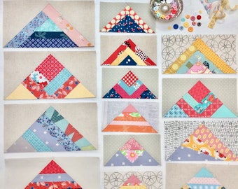 Large Scrappy Geese Patterns - Foundation Paper Pieced Quilt Blocks