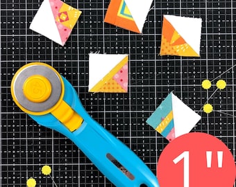 PDF | Fond de teint triangulaire demi-carré de 1 po. | Un motif de courtepointe en papier pour fond de teint