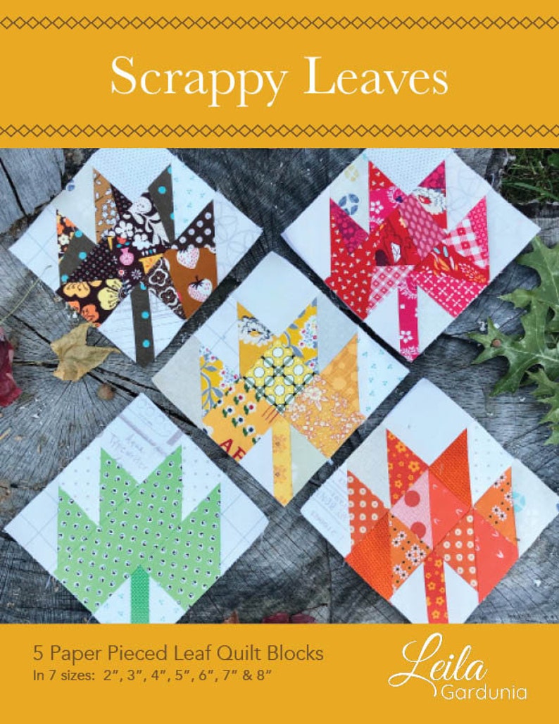 Scrappy Leaves PDF Foundation Paper Pieced Quilt Block Pattern image 8