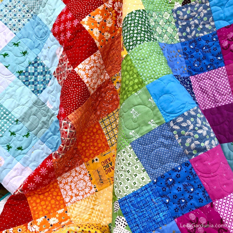 Scrap Happy Rainbow Quilt Pattern PDF | Etsy