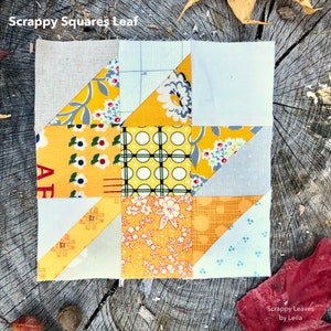 Scrappy Leaves PDF Foundation Paper Pieced Quilt Block Pattern image 4