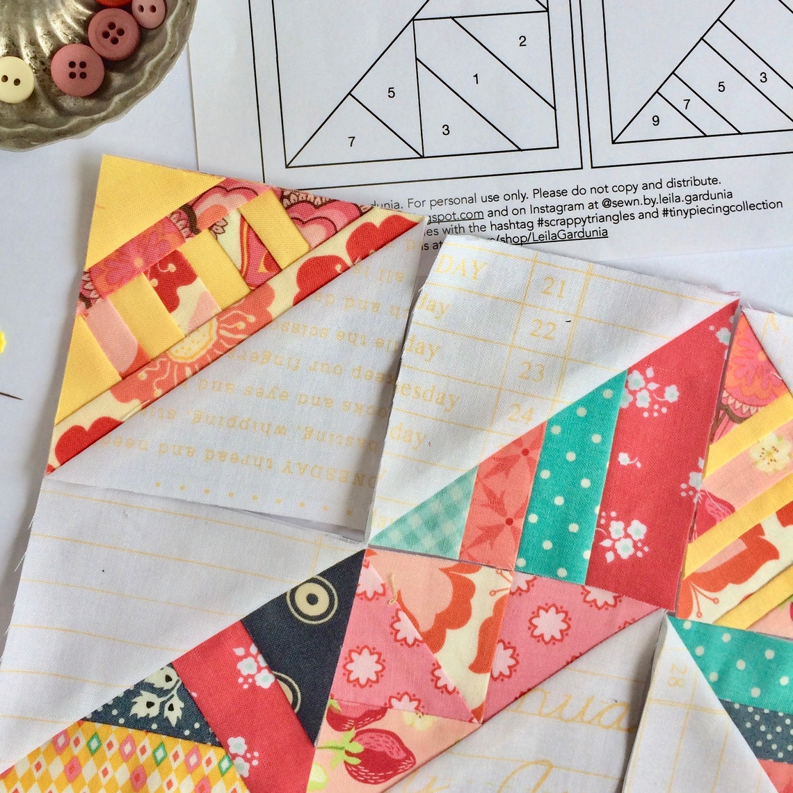 3 Scrappy Triangles From the Tiny Piecing Collection Etsy