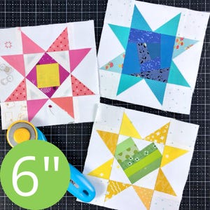 PDF / 6" Scrappy Stars / Blocchi di quilt paper-pieced di fondazione