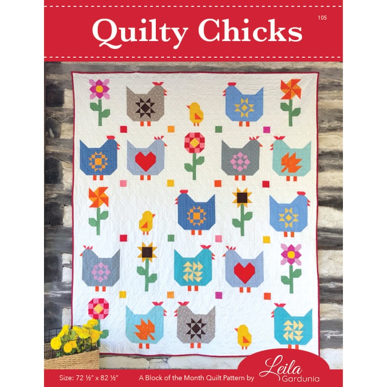 PDF | Quilty Chicks | Chicken Block of the Month Quilt Pattern - Etsy