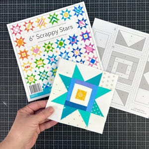 Foundation Pad | 6&quot; Scrappy Stars | Foundation paper-pieced quilt blocks
