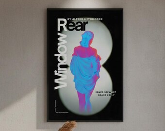 Rear Window Print | Hitchcock Film Poster | Movie Wall Art