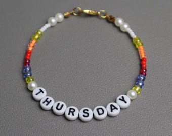 The Weeknd Bracelet "Thursday" Handmade Beaded XO  Bunt Fan Gift