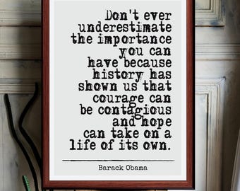 Barack Obama | Citaat print muurkunst decor (directe digitale download) literair cadeau