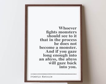 Nietzsche  Quote print wall Art decor (Instant Digital Download) literary  gift