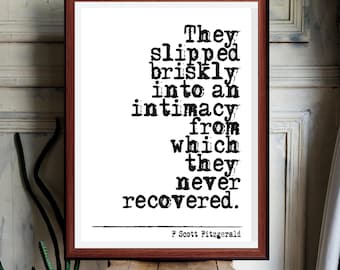 F Scott Fitzgerald | Citaat print muurkunst decor (directe digitale download) literair gifKurt