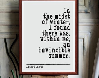 Albert Camus Quote print muurkunst decor (directe digitale download) literair cadeau