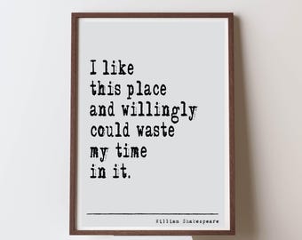 Shakespeare   Quote print wall Art decor (Instant Digital Download) literary  gift