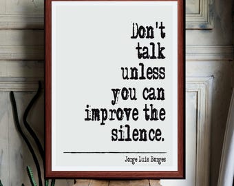 Jorge Luis Borges | Citaat print muurkunst decor (directe digitale download) literair cadeau