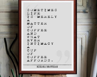 Richard Brautigan | Citaat print muurkunst decor (directe digitale download) literair cadeau