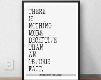 Sherlock Holmes | Citaat print muurkunst decor (directe digitale download) literair cadeau