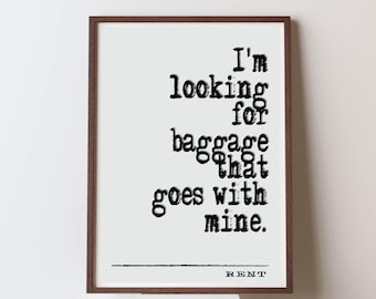 Rent Musical  Quote print wall Art decor (Instant Digital Download) literary  gift