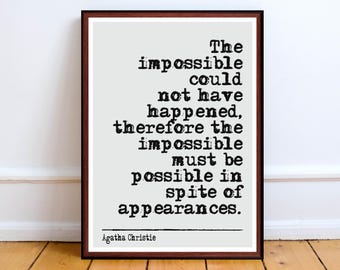 Agatha Christie Quote print wall Art decor (Instant Digital Download) literary  gift