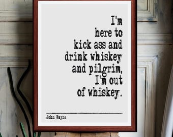 John Wayne   Quote print wall Art decor (Instant Digital Download) literary  gift