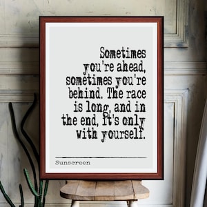 Solskyddscitattryck väggdekor (digital nedladdning direkt) litterär gåva