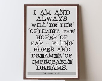 Dr Who Quote print wall Art decor (Instant Digital Download) literary  gift