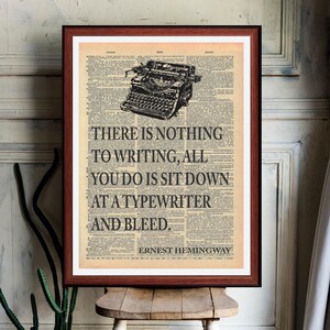 Ernest Hemingway Quote print wall Art decor (Instant Digital Download) literary  gift