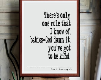 Kurt Vonnegut | Citaat print muurkunst decor (directe digitale download) literair gifKurt