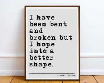 Charles Dickens Quote print kunst aan de muur decor (directe digitale download) literair cadeau
