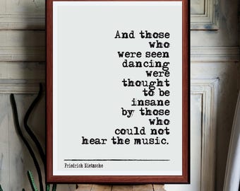 Nietzsche Quote print wall Art decor (Instant Digital Download) literary  gift