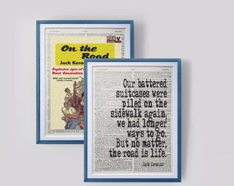 Jack Kerouac Book Cover Print | Beat Generation Quote print wall Art decor (Digital Download)