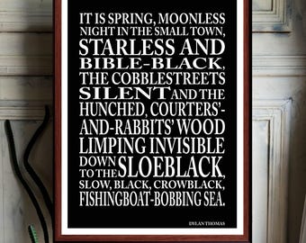 Dylan Thomas   | Quote print wall Art decor (Instant Digital Download) literary  gift
