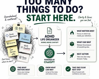 Too Many Things To Do? Start Here, ADHD Life Organizer for ChatGPT