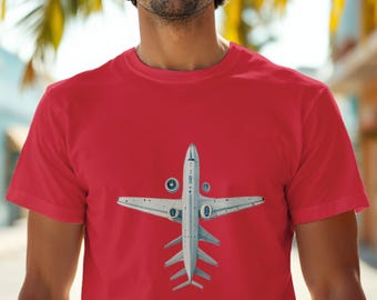 Aircraft Engine T-Shirt, Absurd Comedy Aviation Art, White Collar Decor