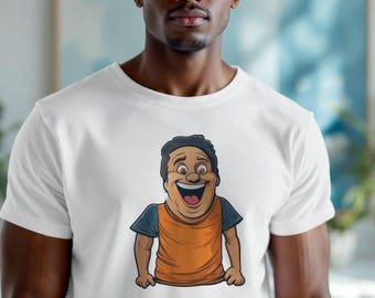 Bold Funny Cartoon T-Shirt Design, Isolated Artwork, Clean Lines