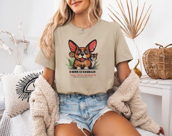 Komik Hayvanlar Graphic T-Shirt, Funny Pets Wild Life Design, Simple Lines Apparel