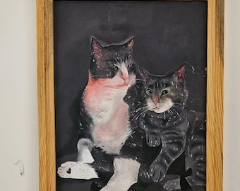 Retrato de mascota personalizado hecho a mano | Obra de arte personalizada de gatos y perros | Regalo único | Arte pintado a mano a partir de una foto | Artista marroquí