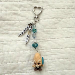 Chaveiros de porta Yoda, Grogu e Ki-Adi-Mundi | Feitos à mão | Pingente de bolsa Star Wars | Chaveiro de personagem com miçangas | Presente para ela | Presente para ele Ki-Adi Mundi