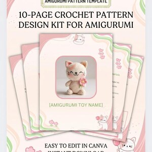Editable Crochet Pattern Template, Canva Design Layout PDF, Knit Template