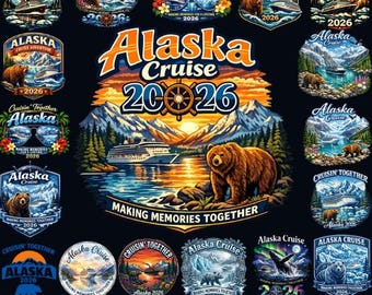 Alaska Cruise 2026 PNG-bundel, Cruisin Together Alaska, Alaska Cruise Shirt Design, Making Memories Together, sublimatie (digitale download)