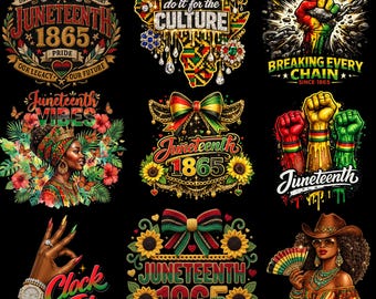 9 Juneteenth PNG Bundle, Black History PNG, Freedom Day Sublimation Designs, African American Shirt PNG Download