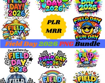 Field Day 2026 png-bundel, schoolsportdag sublimatieontwerpen, kleuterschool Field Day-shirt png, plr. Mr. Rights