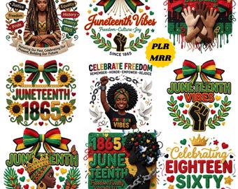12 Juneteenth PNG-bundel Black History Freedom PNG Afro-Amerikaanse vrouw clipart HTV shirt sublimatie downloaden