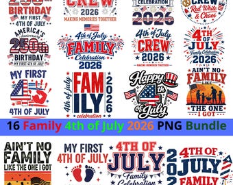 Family 4th of July 2026 PNG, Patriotic Independence Day Shirt Design, USA Celebration Sublimation, Matching Family PNG Download